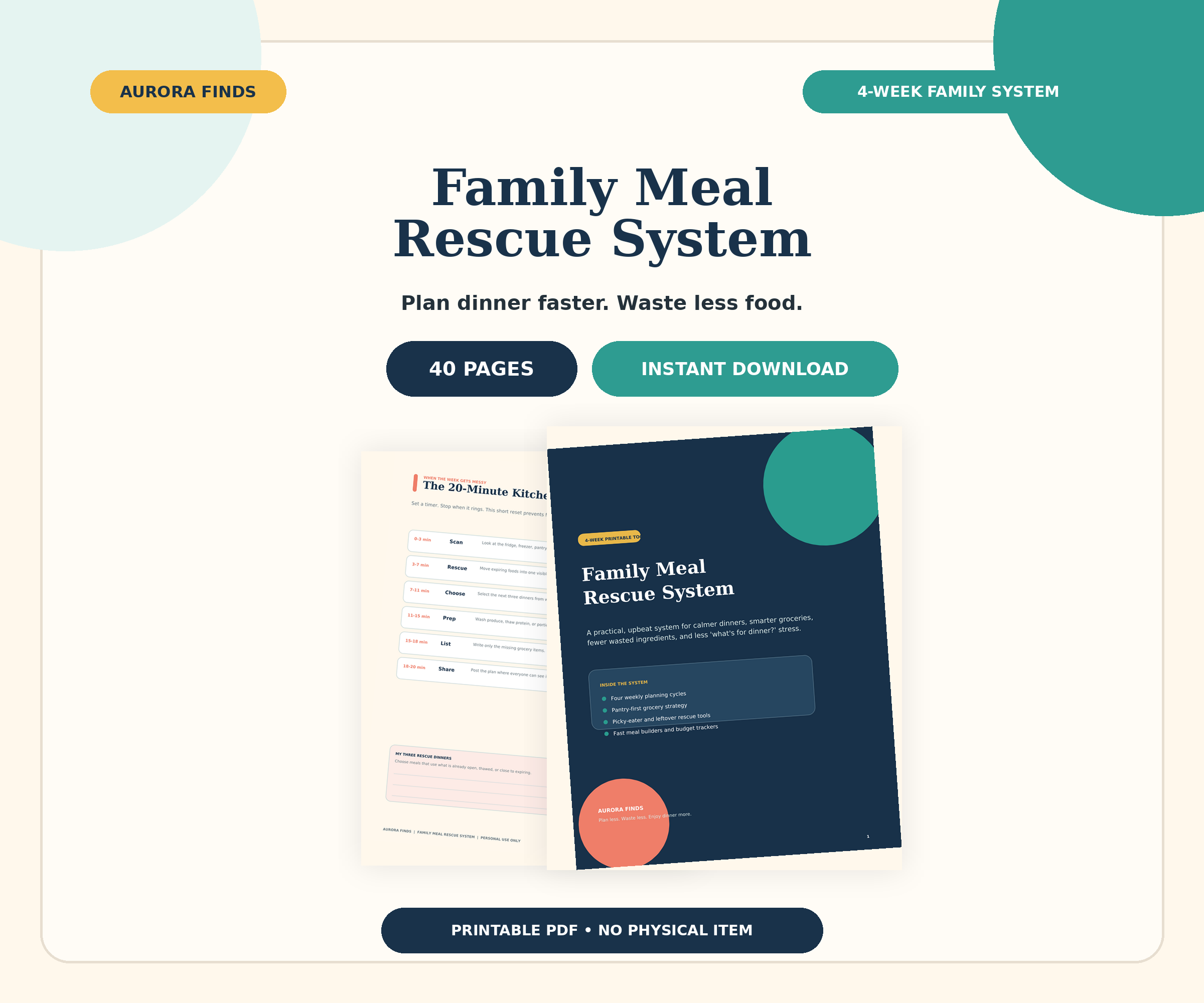 Family Meal Rescue System printable preview