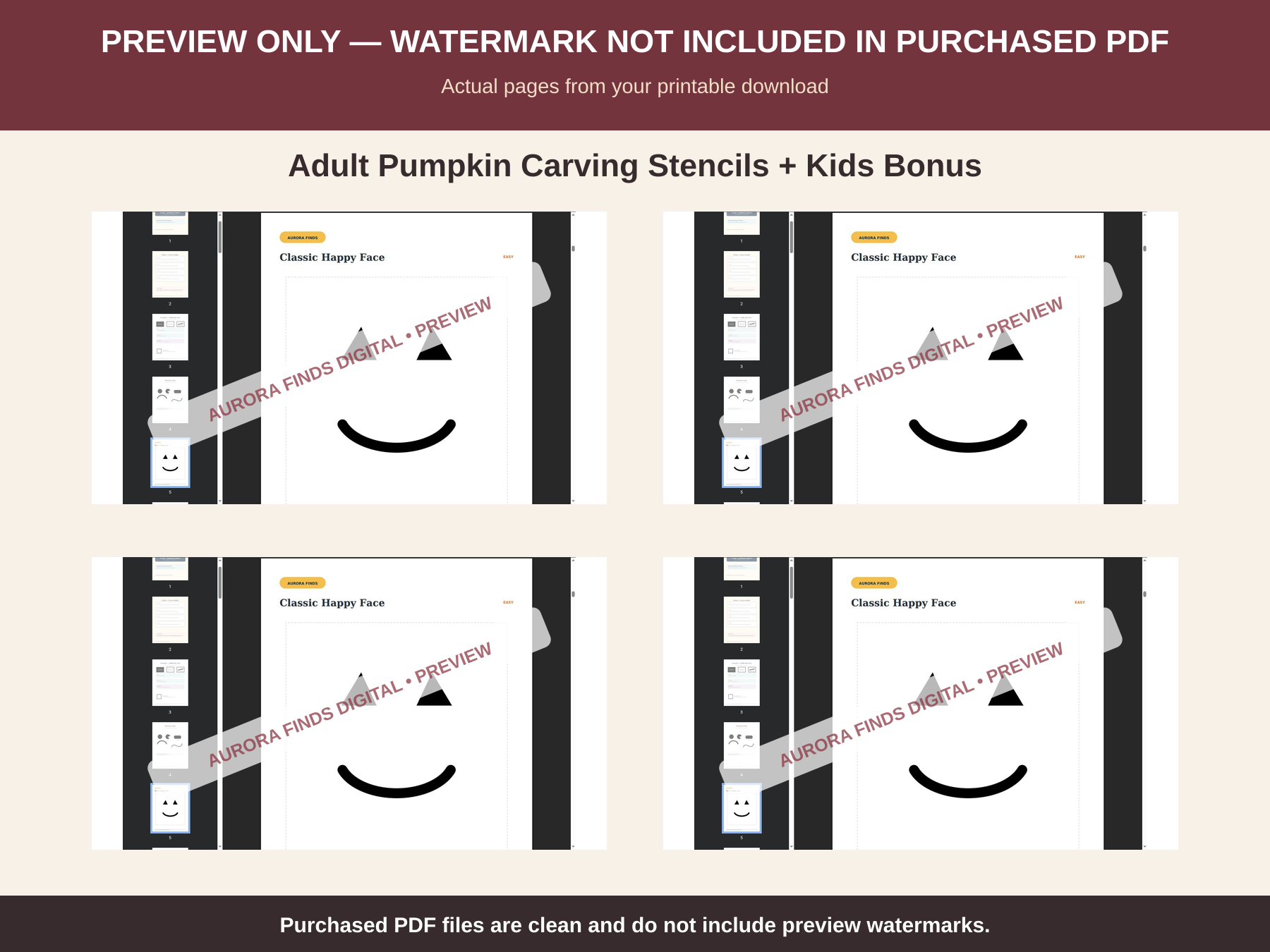 What’s inside Adult Pumpkin Carving Stencils + Kids Bonus