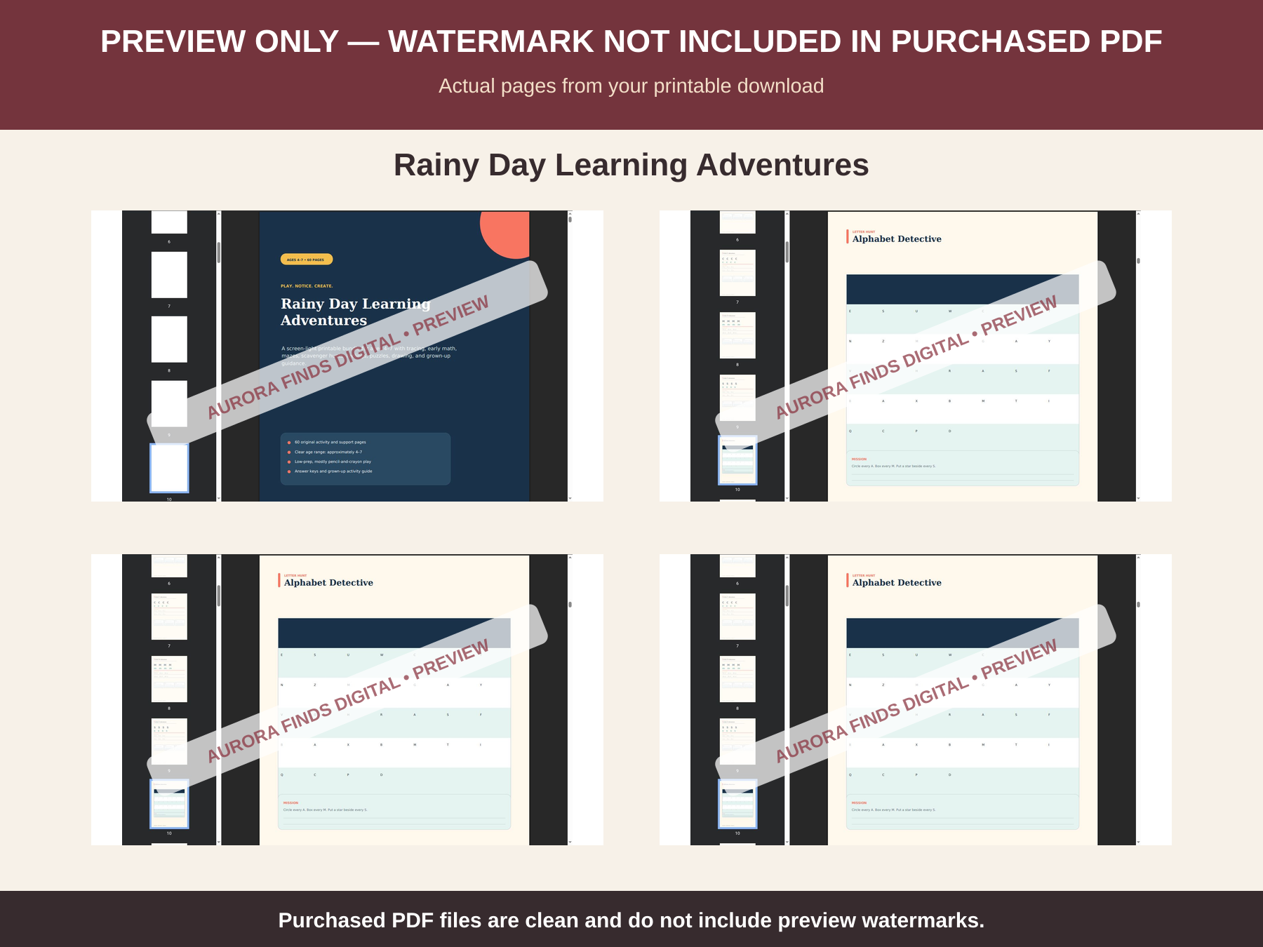 What’s inside Rainy Day Learning Adventures