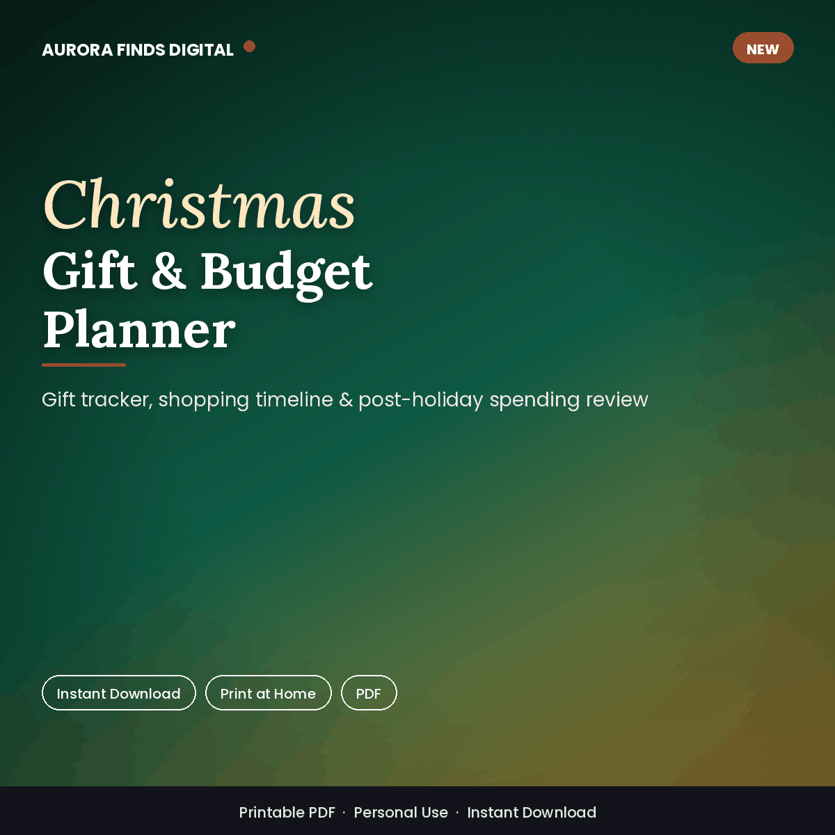 Christmas Gift & Budget Planner printable preview