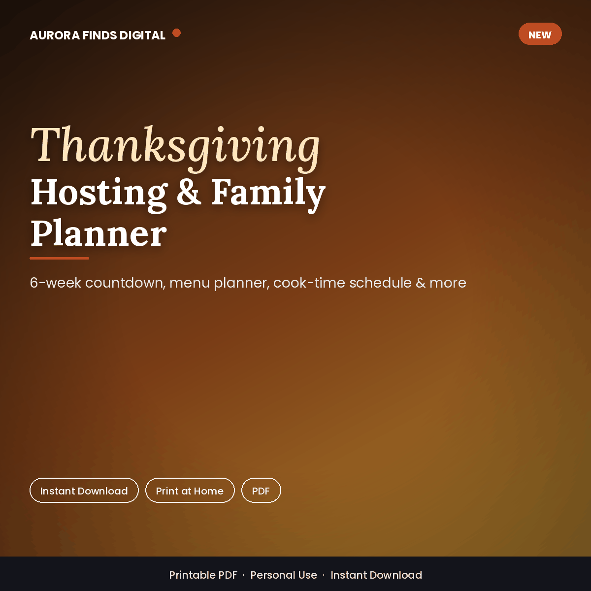 Thanksgiving Hosting & Family Planner printable preview
